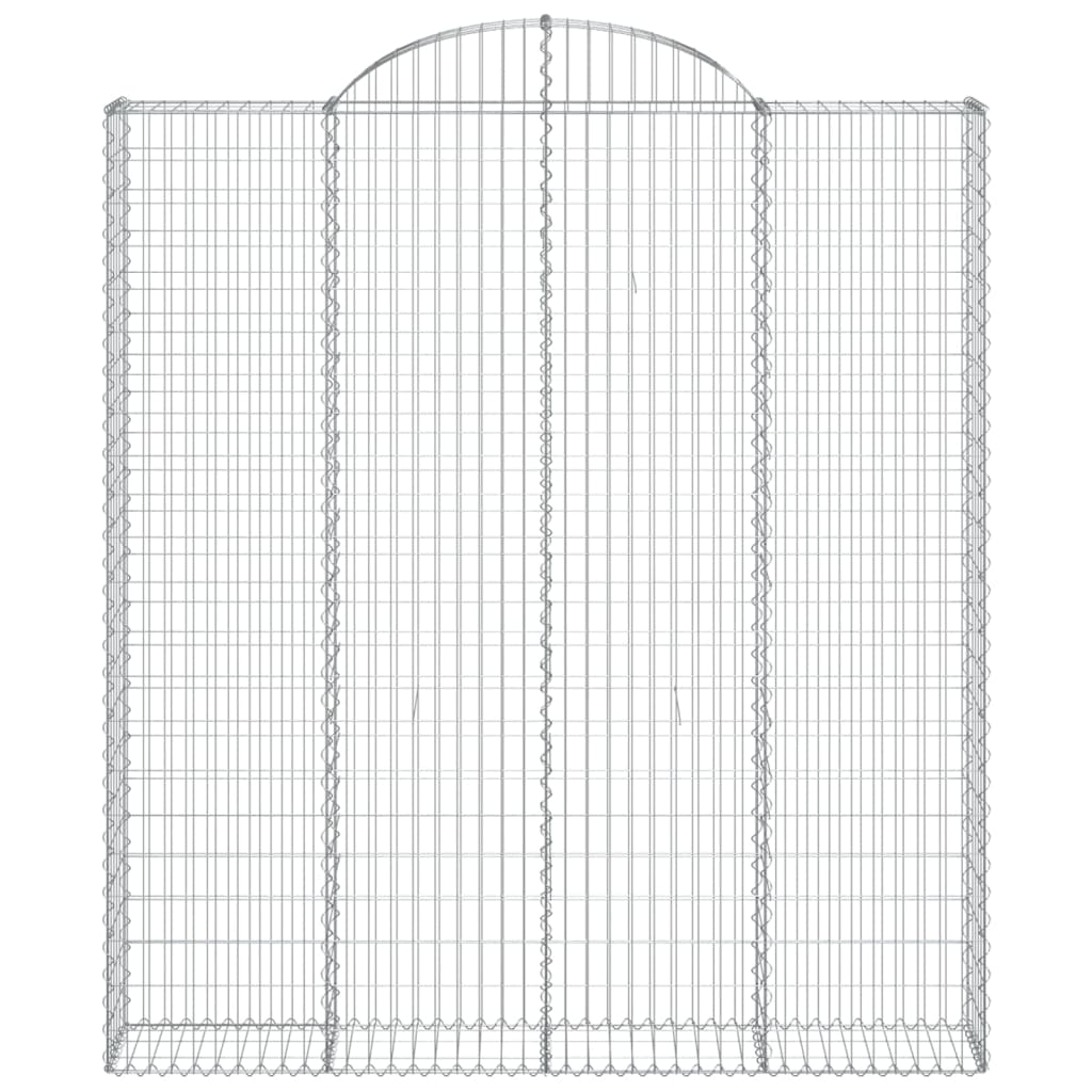 Arched Gabion Baskets 4 pcs 200x30x220/240 cm Galvanised Iron