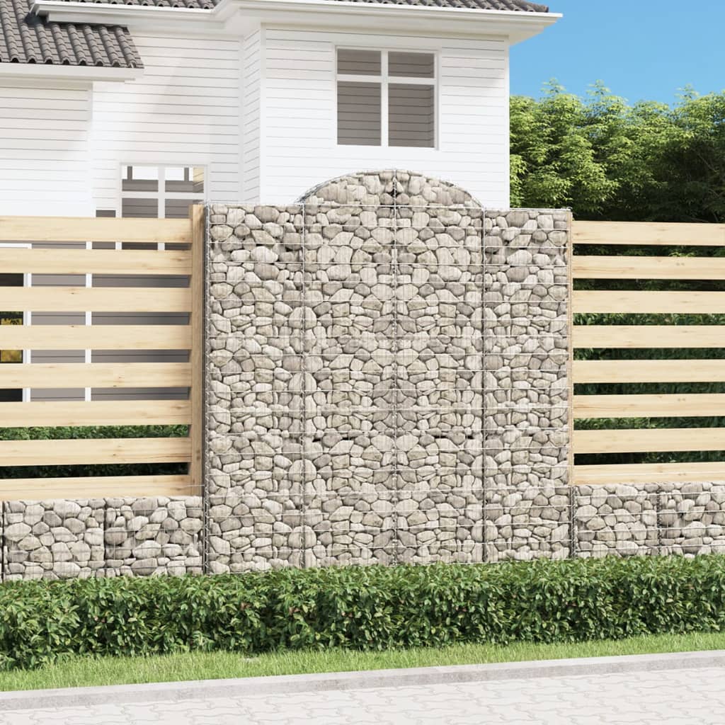 Arched Gabion Baskets 4 pcs 200x30x220/240 cm Galvanised Iron