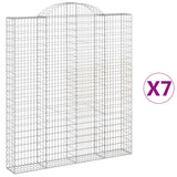 Arched Gabion Baskets 7 pcs 200x30x220/240 cm Galvanised Iron