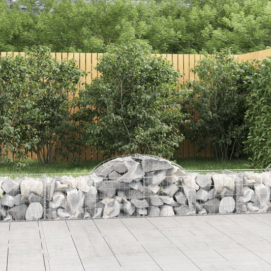 Arched Gabion Baskets 6 pcs 200x50x40/60 cm Galvanised Iron