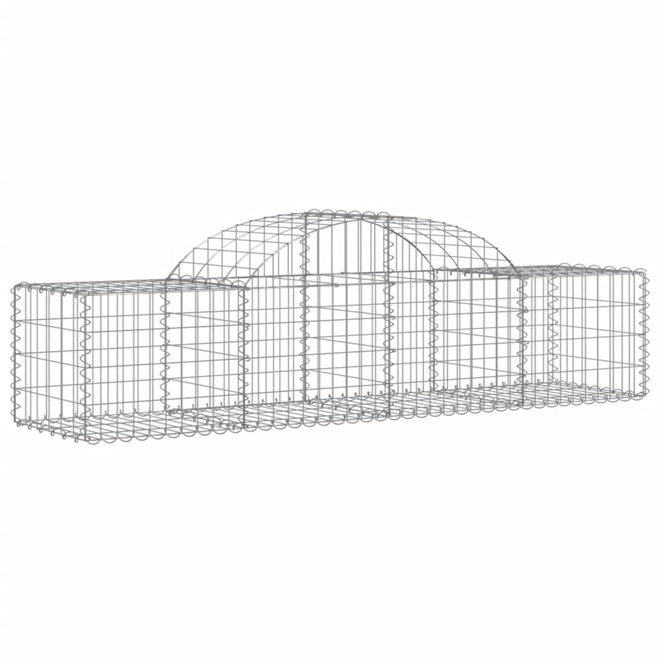 Arched Gabion Baskets 9 pcs 200x50x40/60 cm Galvanised Iron