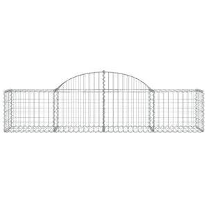 Arched Gabion Baskets 9 pcs 200x50x40/60 cm Galvanised Iron