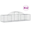 Arched Gabion Baskets 12 pcs 200x50x40/60 cm Galvanised Iron