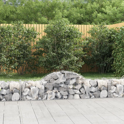 Arched Gabion Baskets 14 pcs 200x50x40/60 cm Galvanised Iron