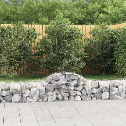 Arched Gabion Baskets 15 pcs 200x50x40/60 cm Galvanised Iron