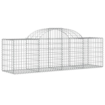 Arched Gabion Baskets 2 pcs 78.7"x19.7"x23.6"/31.5" Galvanized Iron