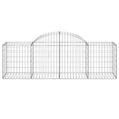 Arched Gabion Baskets 2 pcs 78.7"x19.7"x23.6"/31.5" Galvanized Iron