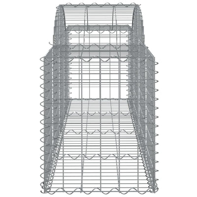 Arched Gabion Baskets 2 pcs 78.7"x19.7"x23.6"/31.5" Galvanized Iron