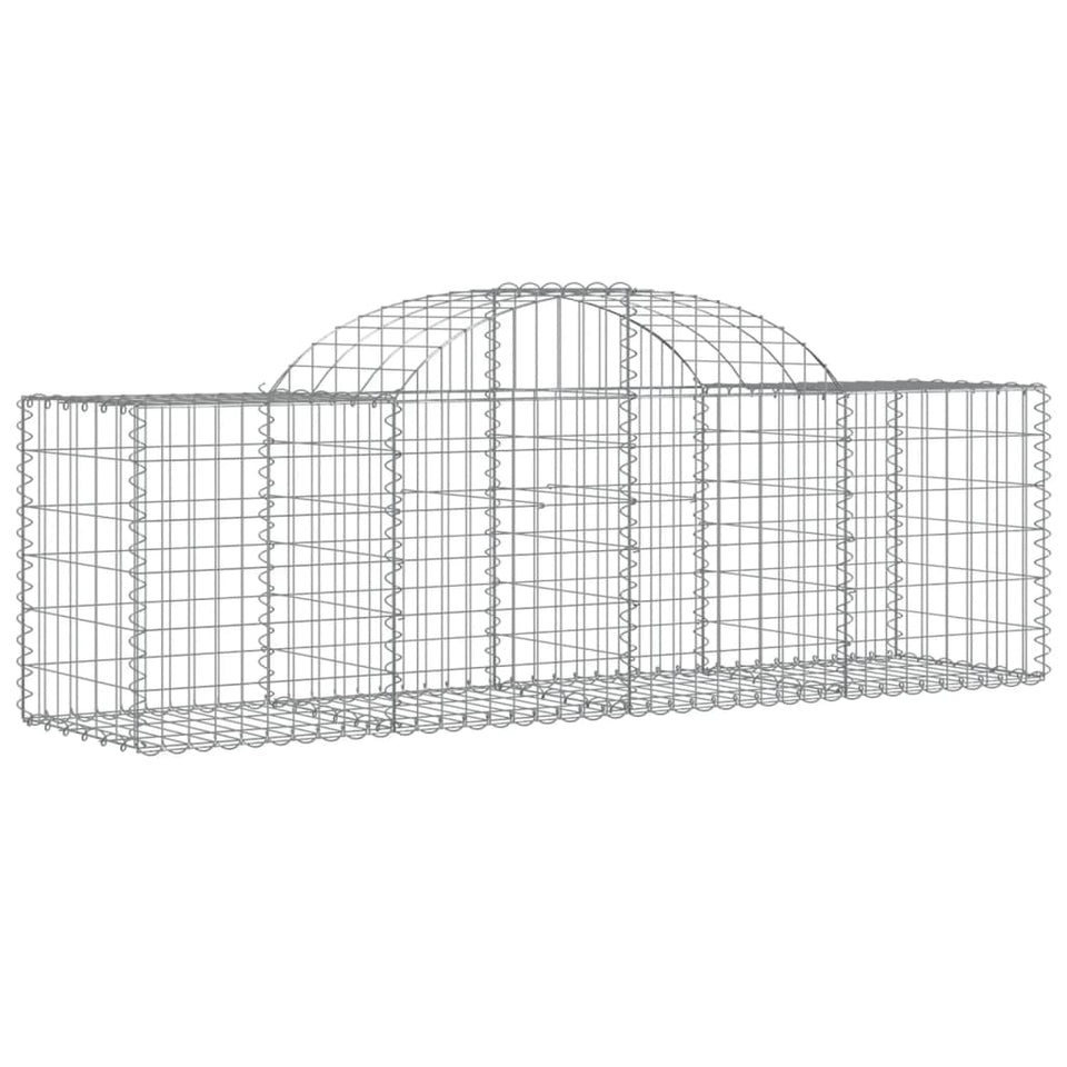 Arched Gabion Baskets 7 pcs 200x50x60/80 cm Galvanised Iron