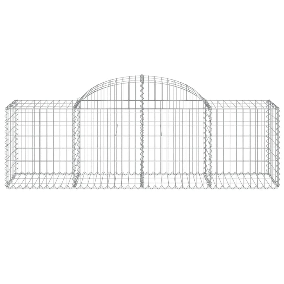 Arched Gabion Baskets 7 pcs 200x50x60/80 cm Galvanised Iron