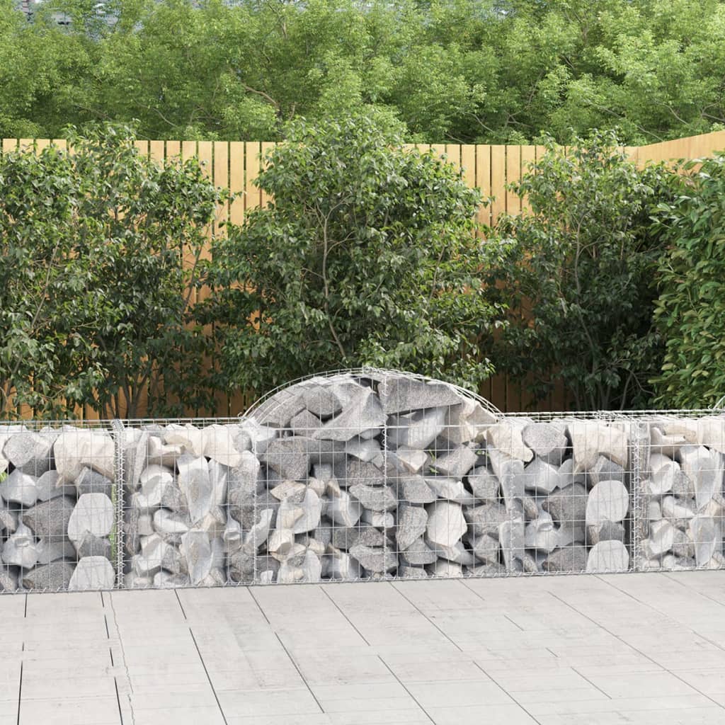 Arched Gabion Baskets 7 pcs 200x50x60/80 cm Galvanised Iron