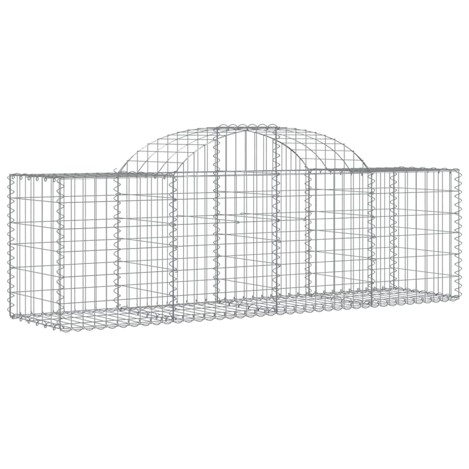 Arched Gabion Baskets 8 pcs 200x50x60/80 cm Galvanised Iron