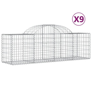 Arched Gabion Baskets 9 pcs 200x50x60/80 cm Galvanised Iron