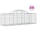 Arched Gabion Baskets 9 pcs 200x50x60/80 cm Galvanised Iron