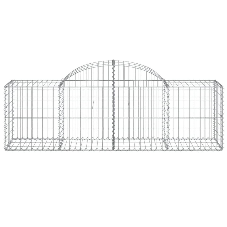 Arched Gabion Baskets 9 pcs 200x50x60/80 cm Galvanised Iron