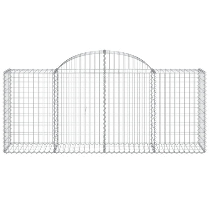 Arched Gabion Baskets 2 pcs 200x50x80/100 cm Galvanised Iron