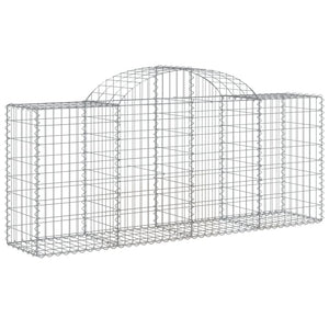 Arched Gabion Baskets 5 pcs 200x50x80/100 cm Galvanised Iron