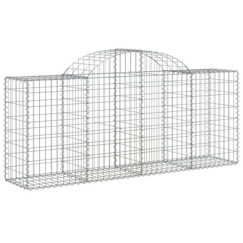 Arched Gabion Baskets 5 pcs 200x50x80/100 cm Galvanised Iron