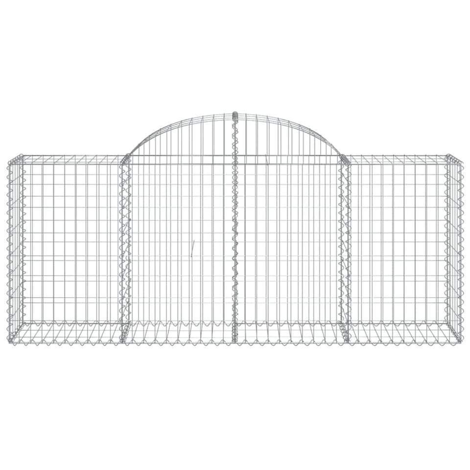 Arched Gabion Baskets 5 pcs 200x50x80/100 cm Galvanised Iron