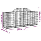 Arched Gabion Baskets 5 pcs 200x50x80/100 cm Galvanised Iron