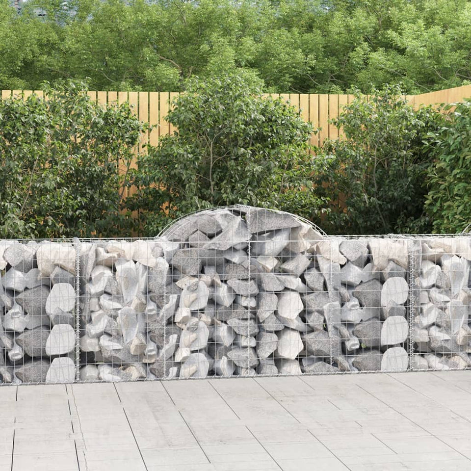 Arched Gabion Baskets 5 pcs 200x50x80/100 cm Galvanised Iron