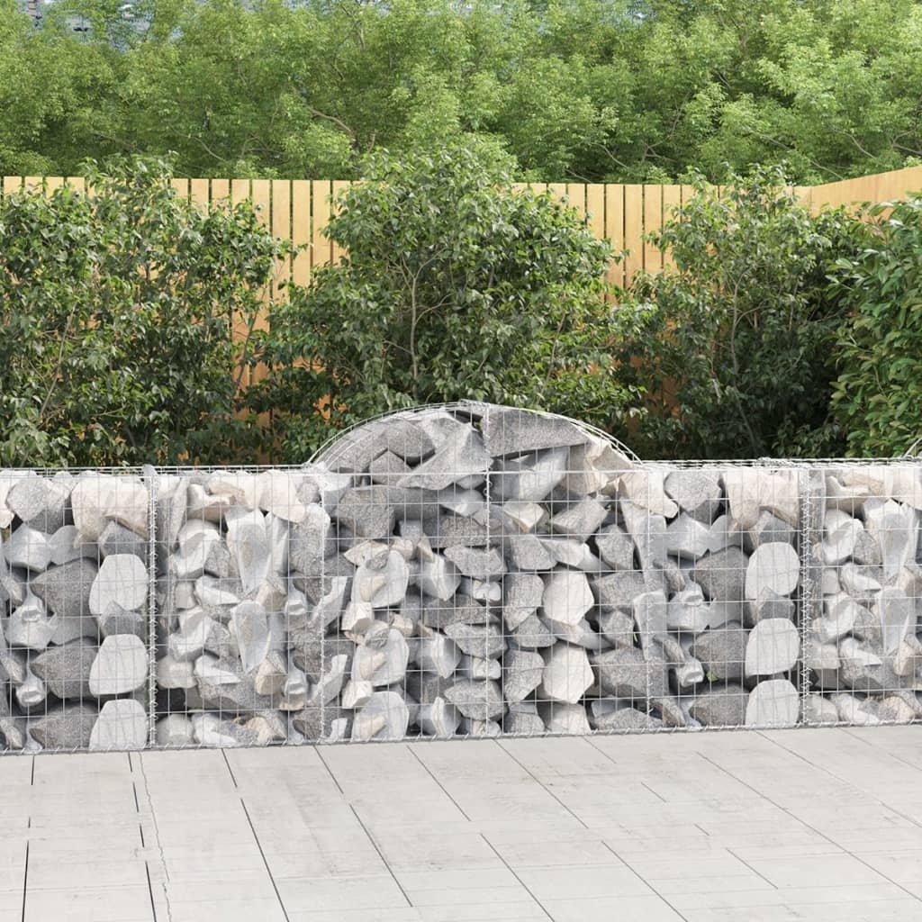 Arched Gabion Baskets 5 pcs 200x50x80/100 cm Galvanised Iron