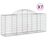 Arched Gabion Baskets 7 pcs 200x50x80/100 cm Galvanised Iron