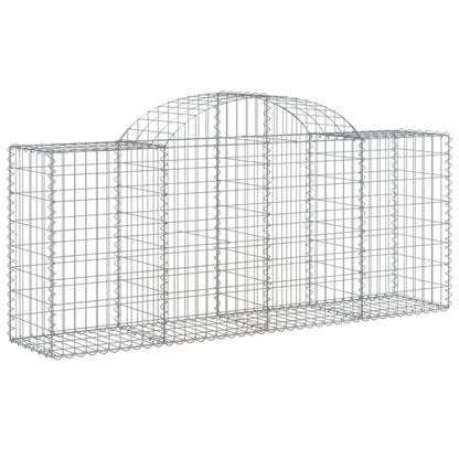 Arched Gabion Baskets 7 pcs 200x50x80/100 cm Galvanised Iron