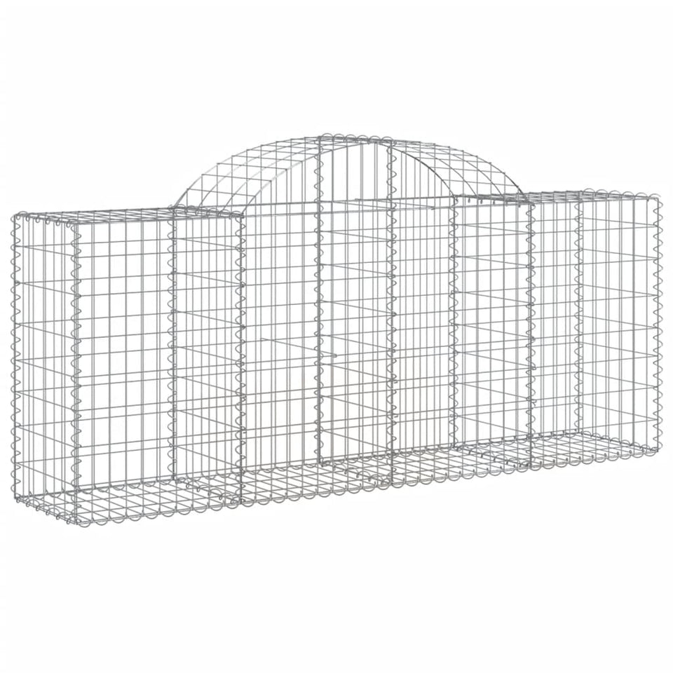 Arched Gabion Baskets 7 pcs 200x50x80/100 cm Galvanised Iron