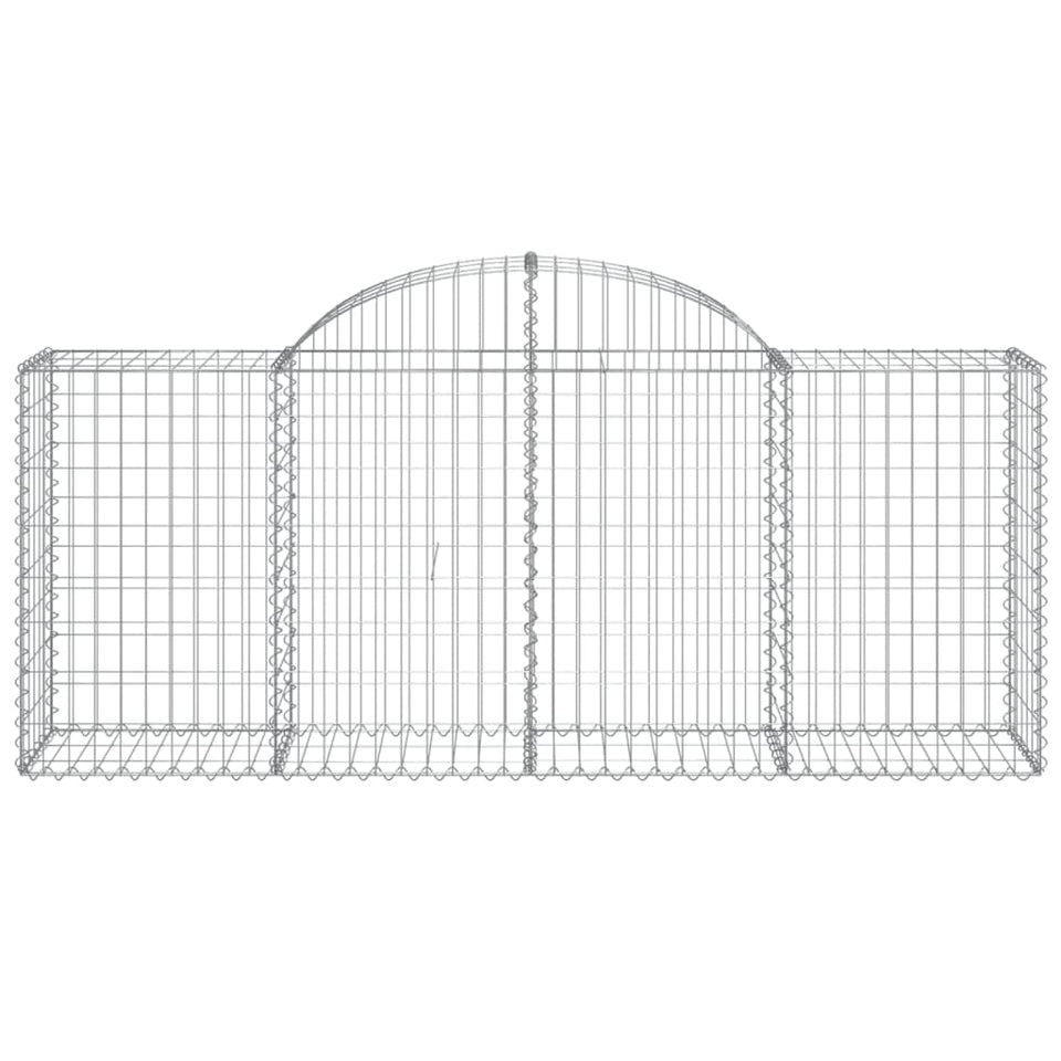 Arched Gabion Baskets 7 pcs 200x50x80/100 cm Galvanised Iron