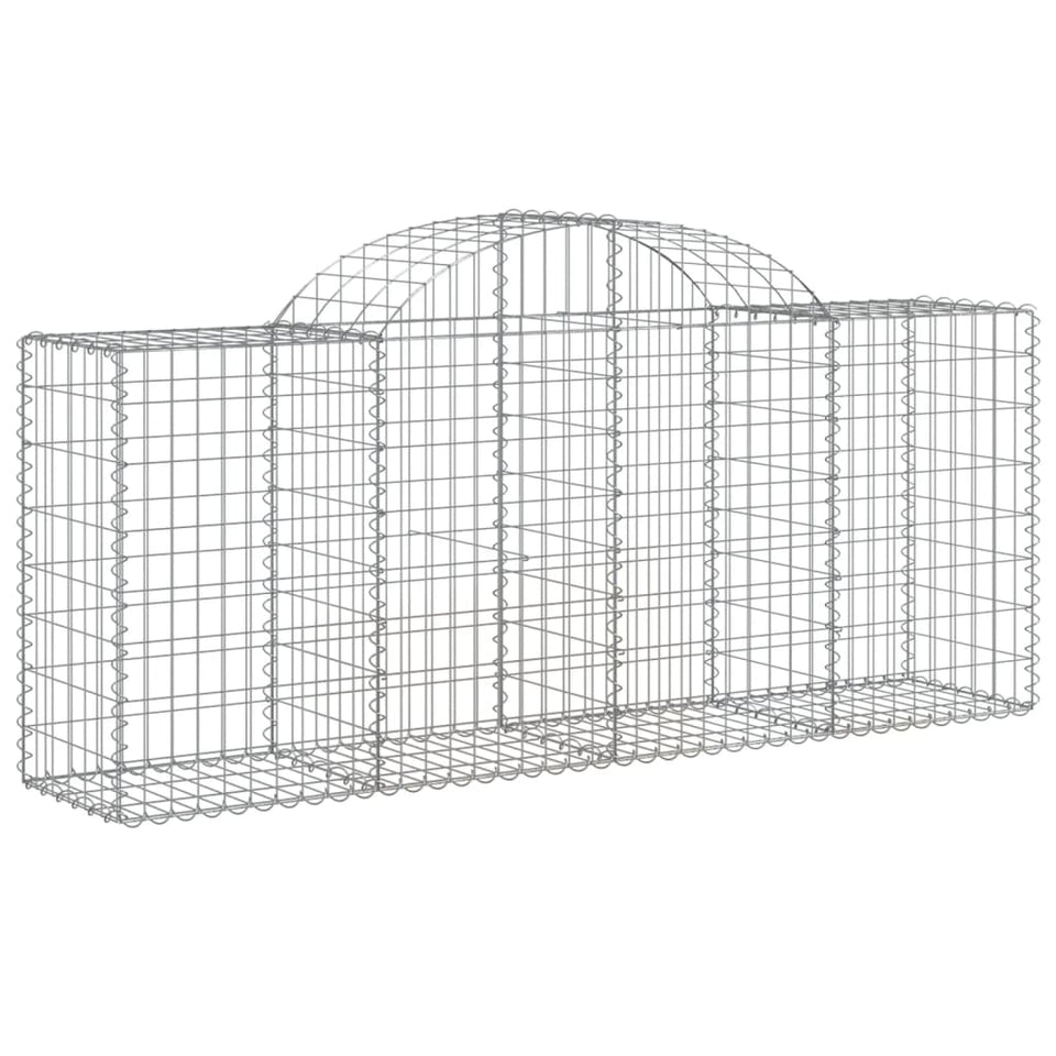 Arched Gabion Baskets 8 pcs 200x50x80/100 cm Galvanised Iron