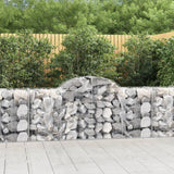 Arched Gabion Baskets 8 pcs 200x50x80/100 cm Galvanised Iron