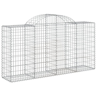 Arched Gabion Baskets 2 pcs 78.7"x19.7"x39.4"/47.2" Galvanized Iron