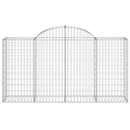 Arched Gabion Baskets 4 pcs 200x50x100/120 cm Galvanised Iron