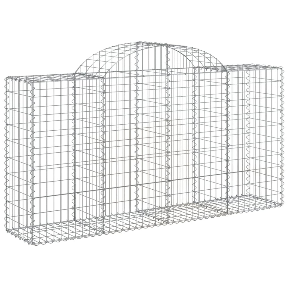 Arched Gabion Baskets 7 pcs 200x50x100/120 cm Galvanised Iron