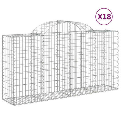 Arched Gabion Baskets 18 pcs 200x50x100/120 cm Galvanised Iron