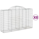 Arched Gabion Baskets 8 pcs 200x50x120/140 cm Galvanised Iron