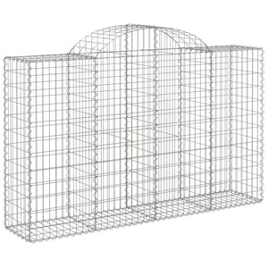 Arched Gabion Baskets 9 pcs 200x50x120/140 cm Galvanised Iron