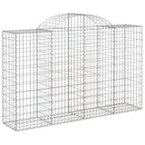 Arched Gabion Baskets 9 pcs 200x50x120/140 cm Galvanised Iron