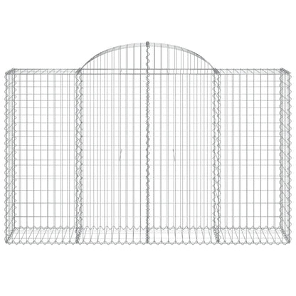 Arched Gabion Baskets 9 pcs 200x50x120/140 cm Galvanised Iron