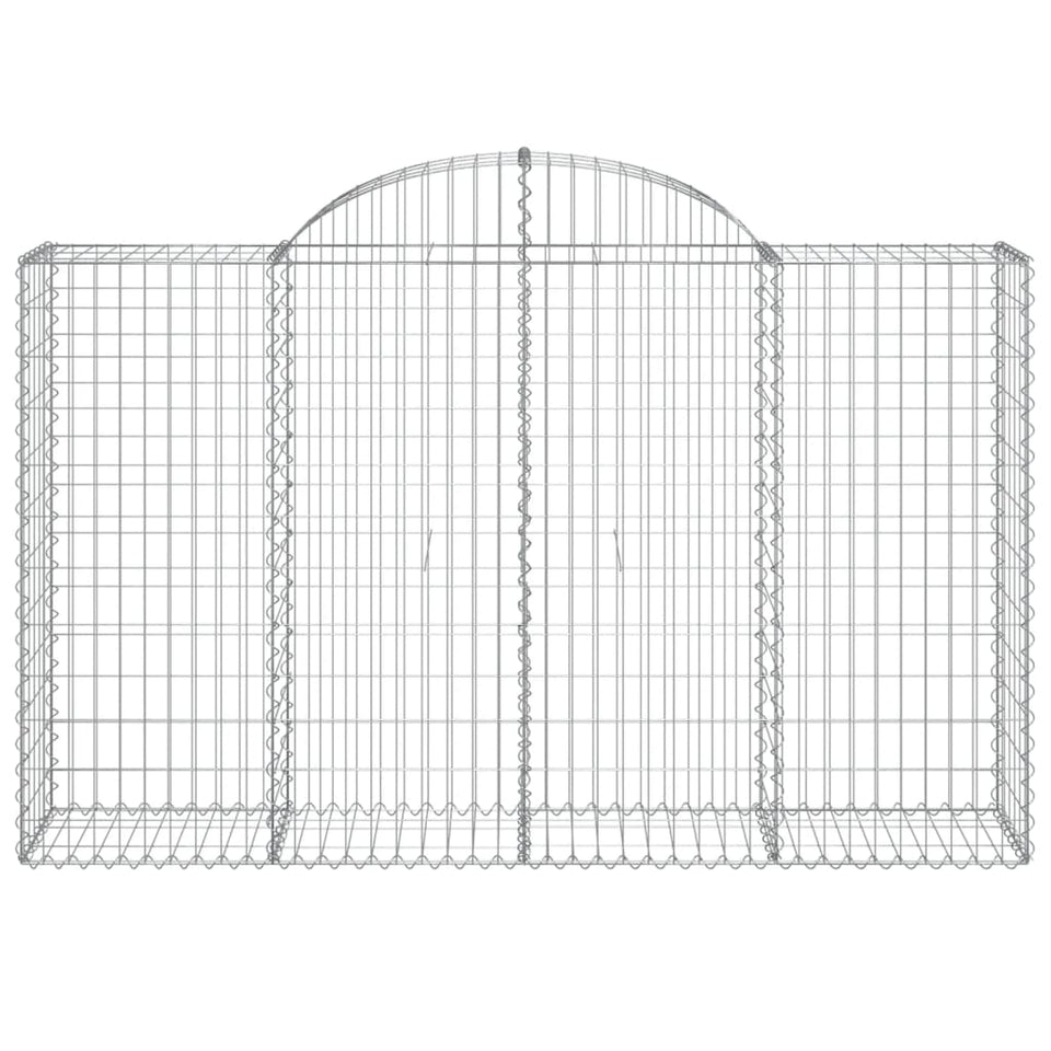 Arched Gabion Baskets 9 pcs 200x50x120/140 cm Galvanised Iron