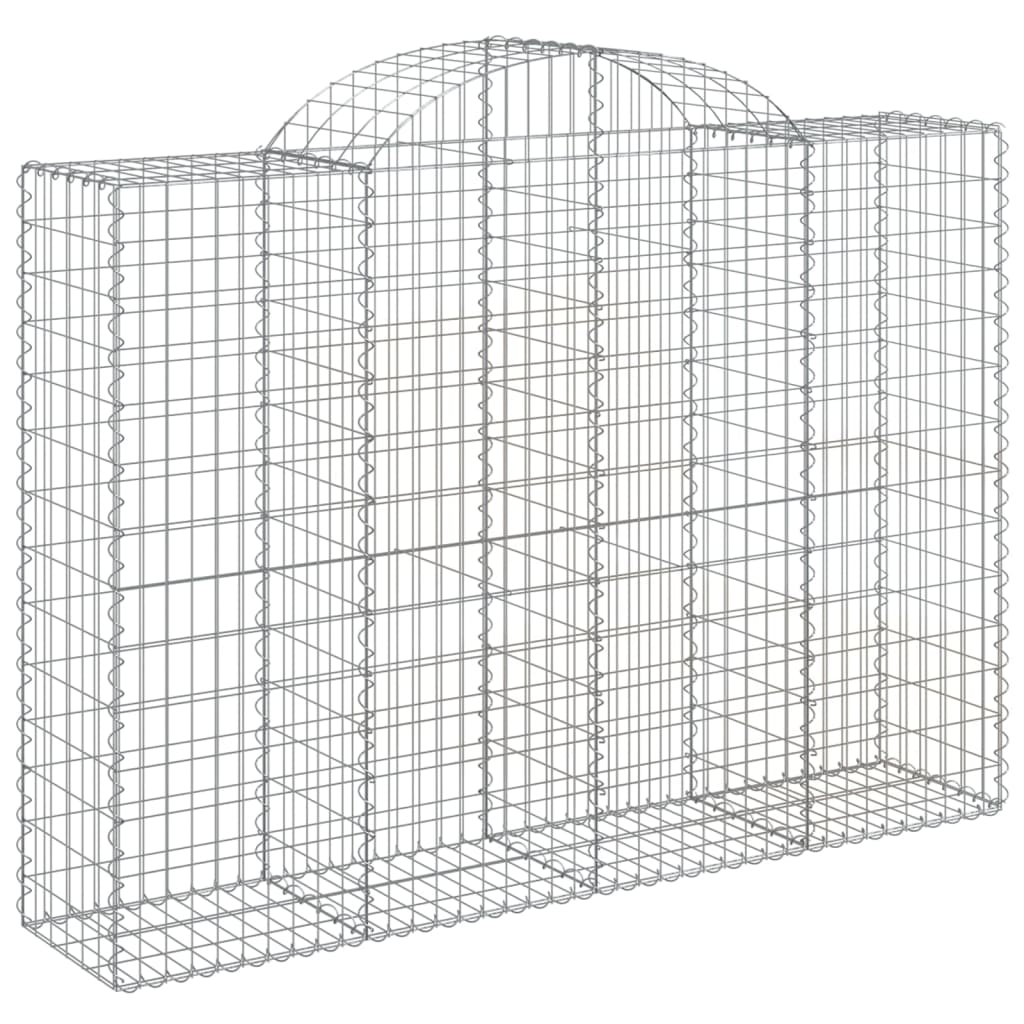 Arched Gabion Baskets 2 pcs 200x50x140/160 cm Galvanised Iron