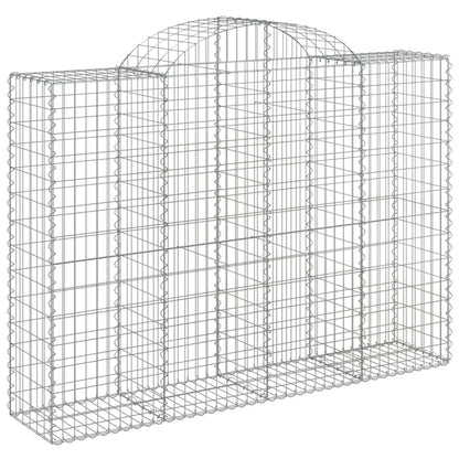 Arched Gabion Baskets 2 pcs 200x50x140/160 cm Galvanised Iron