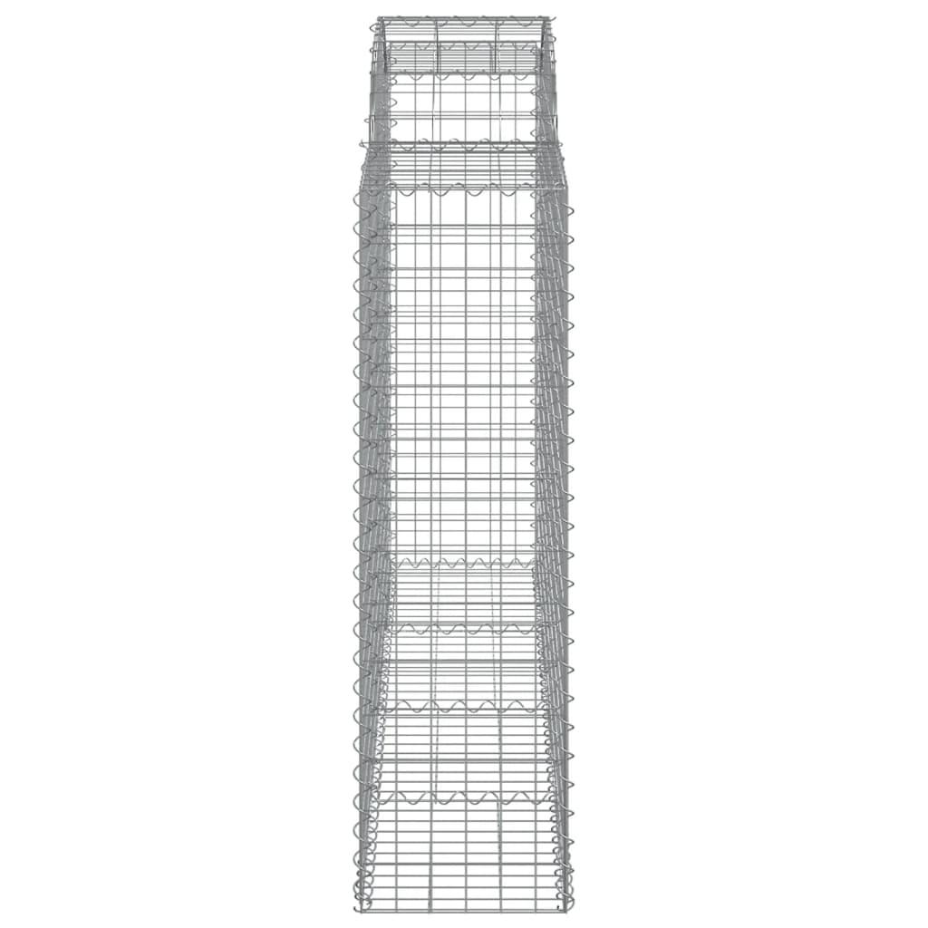 Arched Gabion Baskets 2 pcs 200x50x140/160 cm Galvanised Iron