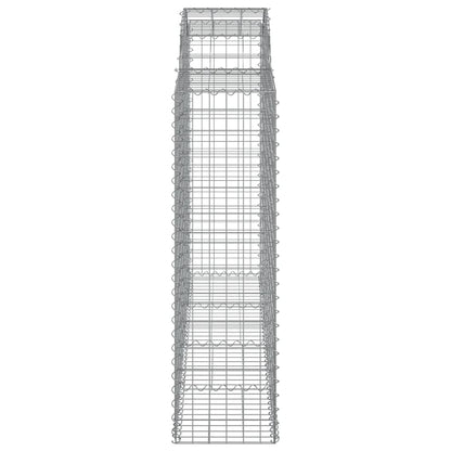 Arched Gabion Baskets 2 pcs 200x50x140/160 cm Galvanised Iron