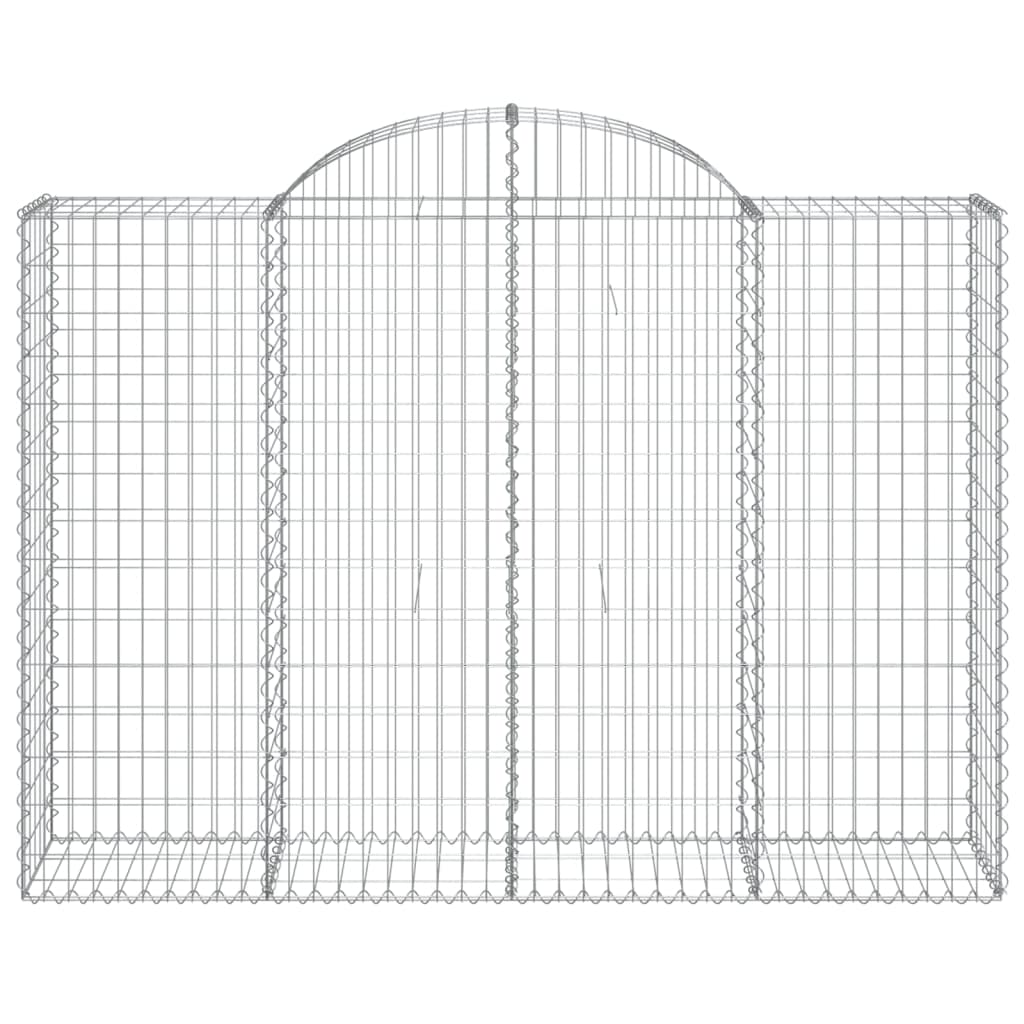 Arched Gabion Baskets 4 pcs 200x50x140/160 cm Galvanised Iron