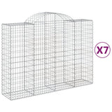 Arched Gabion Baskets 7 pcs 200x50x140/160 cm Galvanised Iron