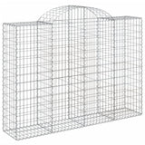 Arched Gabion Baskets 7 pcs 200x50x140/160 cm Galvanised Iron