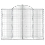 Arched Gabion Baskets 7 pcs 200x50x140/160 cm Galvanised Iron