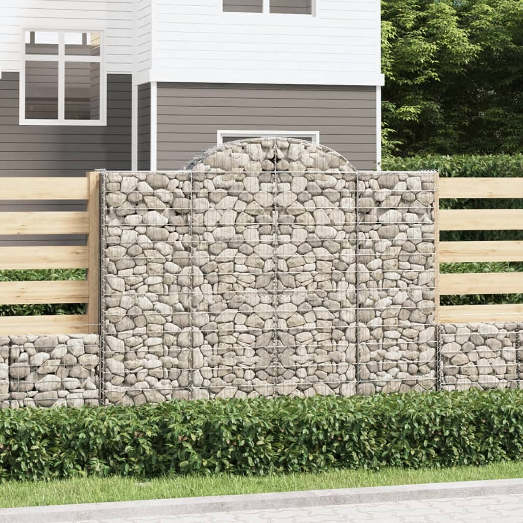 Arched Gabion Baskets 5 pcs 200x50x160/180 cm Galvanised Iron